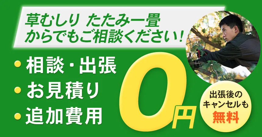 草むしりたたみ一畳からでもご相談ください